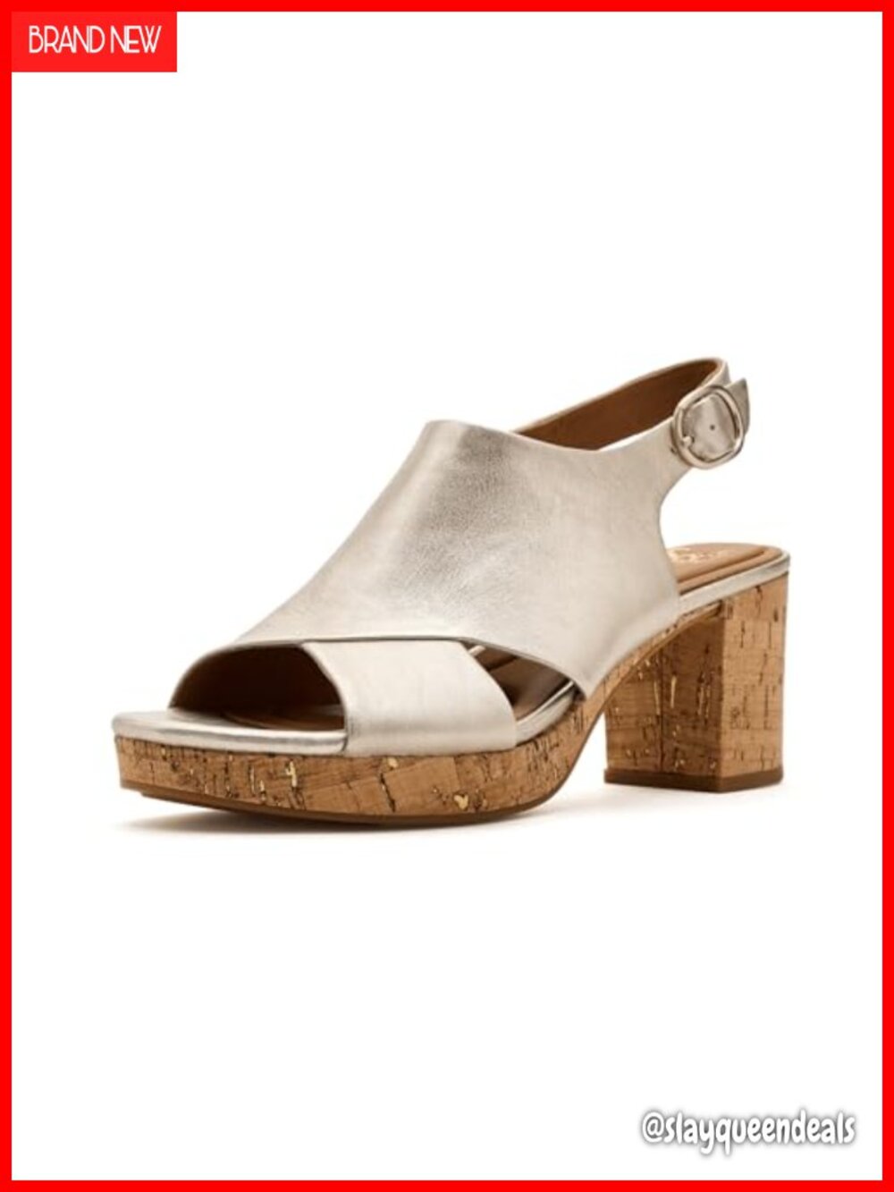 Womens Söfft Liv Leather Block Heel Slingback Sandals
